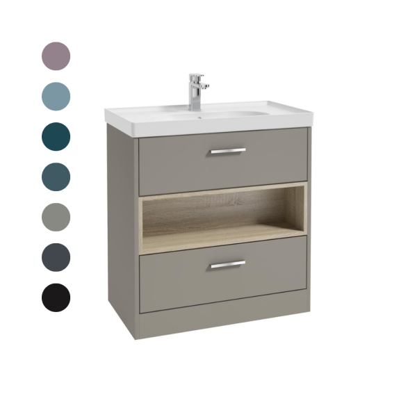 MALMO 80cm Two Drawer Floor Standing Vanity Unit