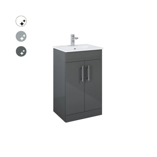 BELMONT SQUARE 50cm Floor Standing 2 Door Vanity Unit