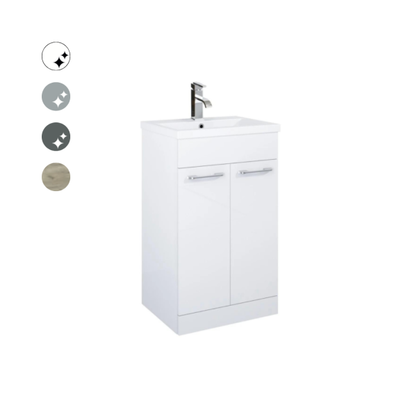 OTTO PLUS Short Projection 50cm Floor Standing 2 Door Vanity Unit