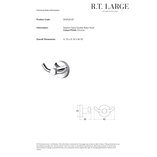 DESTINO OPUS Double Robe Hook - Image 2