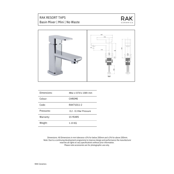 RESORT Mini Basin Mono Mixer - Image 2