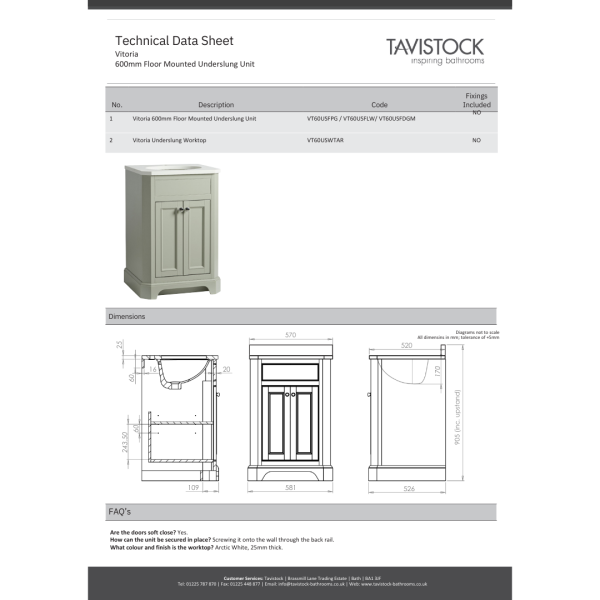 Vitoria 600mm Floor Standing Unit - Image 2