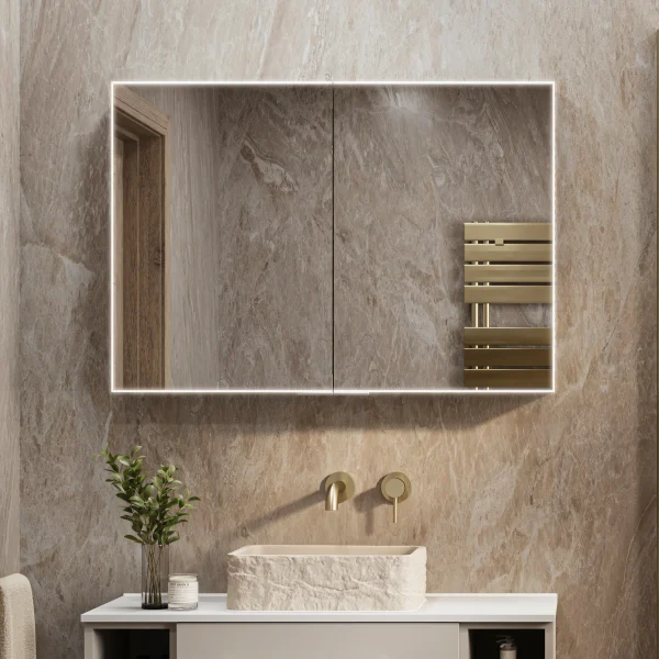 EXOS LED Aluminium Cabinet with mirrored sides - Image 2