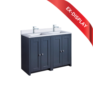 (EX-DISPLAY) Lansdown 1200mm Dark Grey Vanity Unit, Countertop, Basins, Taps and Wastes