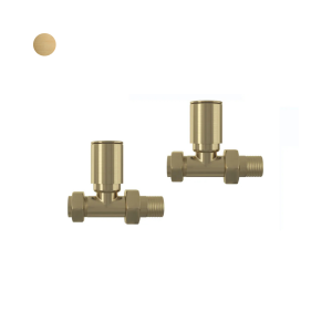 Brushed Brass Straight Radiator Valve