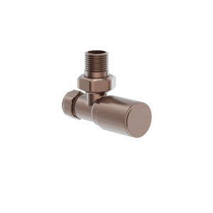 SONAS Round Head Angled Radiator Valve Brushed Bronze